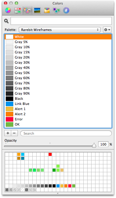 Named color palette